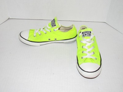 Converse Chuck Taylor Low Top Electric Yellow Neon Shoes 339792F Youth Size 3