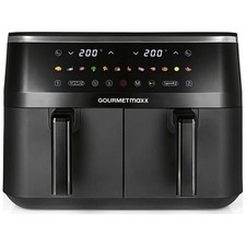 GOURMETmaxx Doppel-Heißluftfritteuse 3100 Watt 9L Doppelkammer Fritteuse XXL