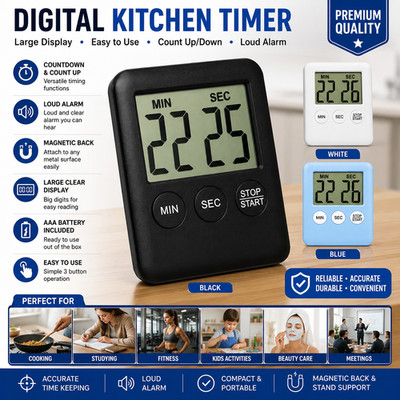 Digitaler Küchentimer LCD Countdown Count Up Kochen Backen Wecker