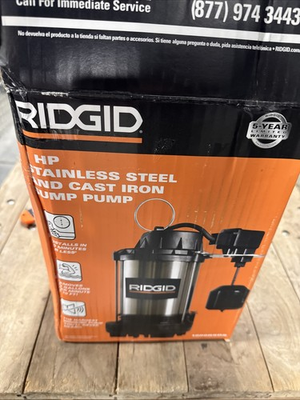 #ad Ridgid 1000RSDS 1 HP Stainless Steel Dual Suction Sump Pump NEW $189.95