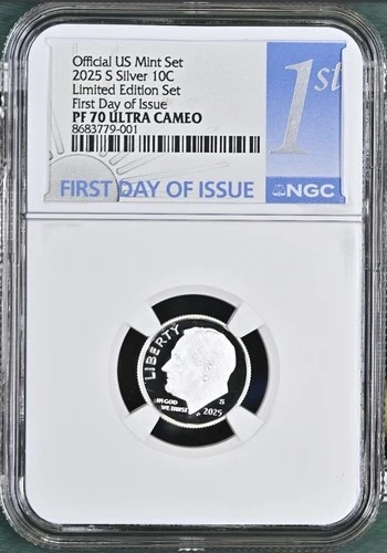 2025 S Silver Roosevlet Dime 10C Limited Edition NGC PF70 UCameo First Day Issue