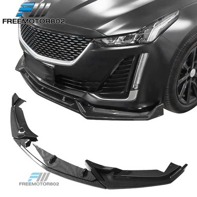 Fits 20-24 Cadillac CT5 Carbon Fiber Print PP Front Bumper Lip Splitter Chin