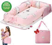 Baby Lounger for Newborn 0-24 Months Adjustable Size Cotton Travel Play Mat