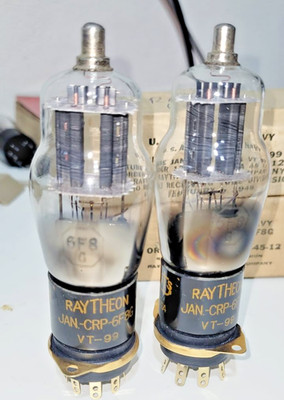 6F8G /  6F8  / VT99  VACUUM TUBES JAN CRP RAYTHEON (Matched Pair)