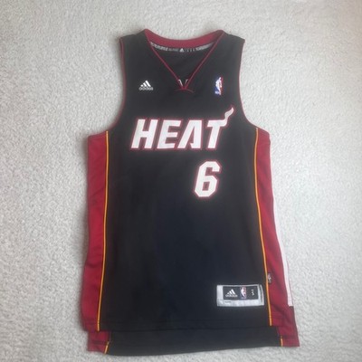 Adidas Miami Heat LeBron James 6 NBA Jersey Mens Small Black