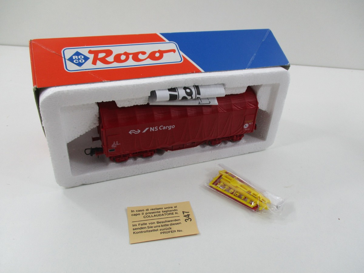 ROCO wagon bâché court rouge NS CARGO HOOGOVENS STAAL 46661.1 NEUF