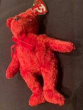 Sizzle Original TY Beanie Baby 2001 red beanie buddy with tag teddy bear NEW