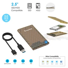 USB 3.0 4TB for 2.5" HDD/SSD SATA Enclosure UASP 5Gbps Tool-Free Boost Storage