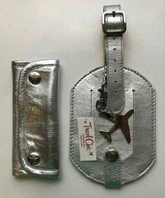 Travel Chic Silver Luggage Name Tag / Identifier w/ Handle Wrap Suitcase Spotter