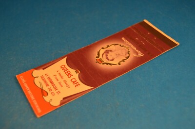 QUEENS CAFE Coronation  FS MATCHCOVER  Canada matchbook match book  Royalty FOOD