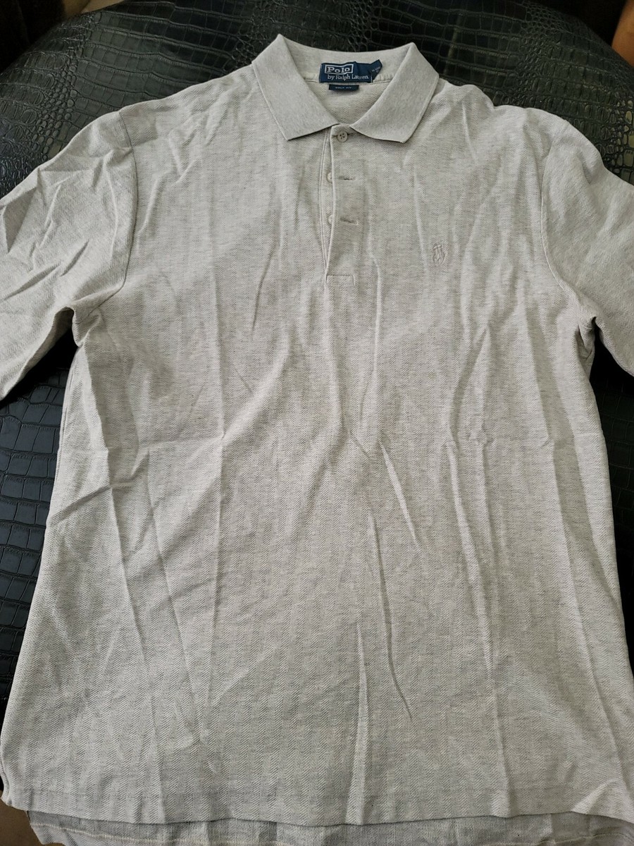 euc vintage Polo Ralph Lauren sz M grey golf fit 3 button rugby