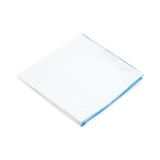 Ryan Seacrest Distinction Blue Border Edge Men's White Pocket Square