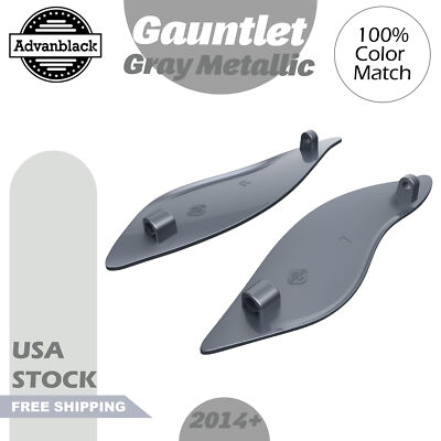 Gauntlet Gray Metallic Adjustable Batwing Air Deflector Fits Harley Street 2014+