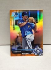 JACOB FARIA 2017 Bowman Chrome Prospects ORANGE REFRACTOR ~ #'d /25 ~ RAYS