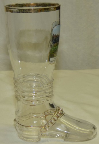 2 Antique German Glass Boots 1809 Execution Commemorative Napoleonic War Prison - Picture 9 of 11