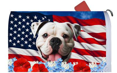 American Bulldog Patriotic Mail Box Cover