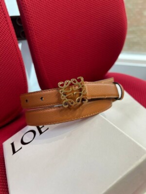 Loewe Anagram 2cm Reversible Cube Belt in Tan Black & Gold S