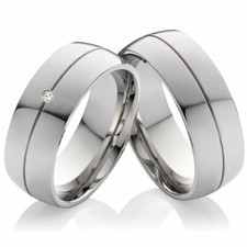 BREITE PARTNERRINGE EHERINGE AUS EDELSTAHL MIT ECHTEM DIAMANT UND GRAVUR MOR2