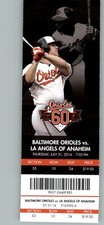 Los Angeles Angels vs Baltimore Orioles 7/31/2014 Full Ticket - Eddie Murray ,