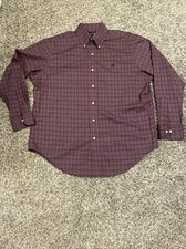 Lauren Ralph Lauren Mens Shirt 16 1/2 34/35 Red Plaid Classic Fit Non-Iron