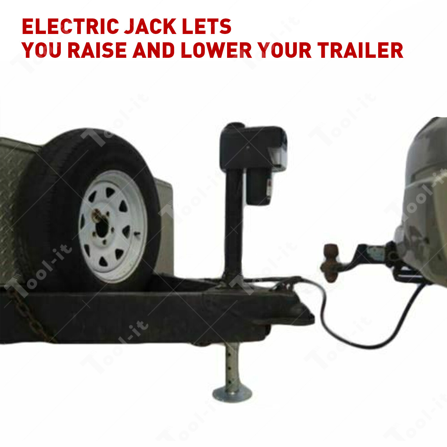 HEAVY DUTY MOTORISED 12V ELECTRIC CARAVAN JACK TRAILER JOCKEY STAND