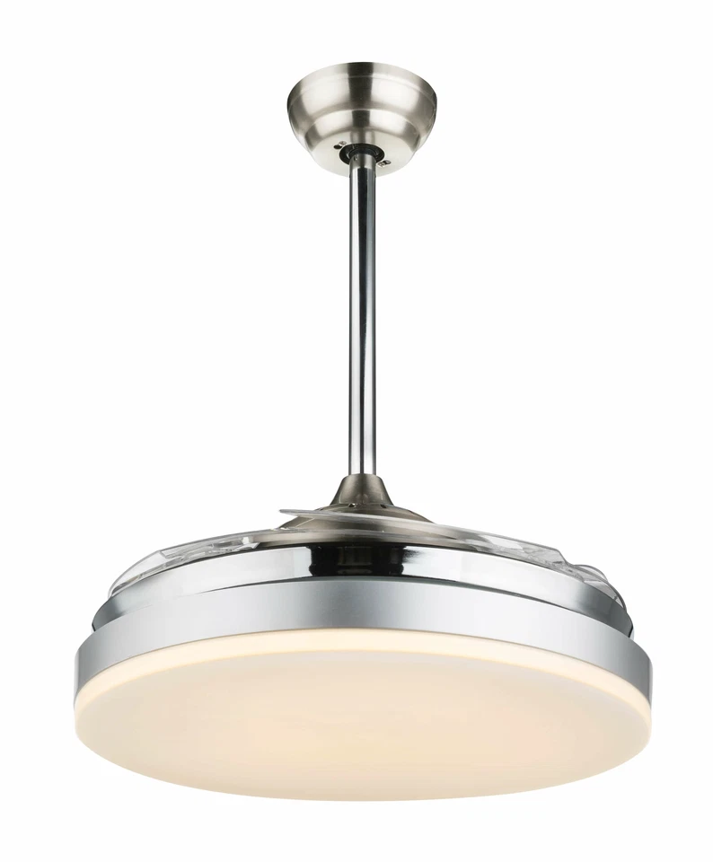 Ventilatore Lampada con Telecomando Cabrera Nichel 100 CM Pale Pieghevole - Immagine 4 di 4
