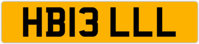 BELLS BELL BELLE BELLA ISABEL BEL PRIVATE REGISTRATION CAR NUMBER PLATE HB13 LLL