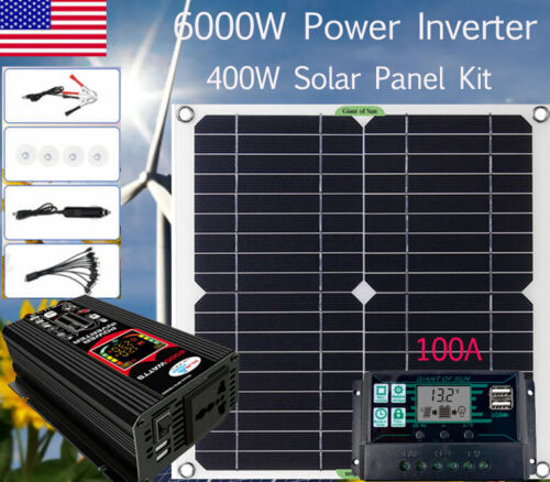 110V 6000W Solar Panel Kit Complete Solar Power Generator 100A Home Grid System - Bild 1 von 9