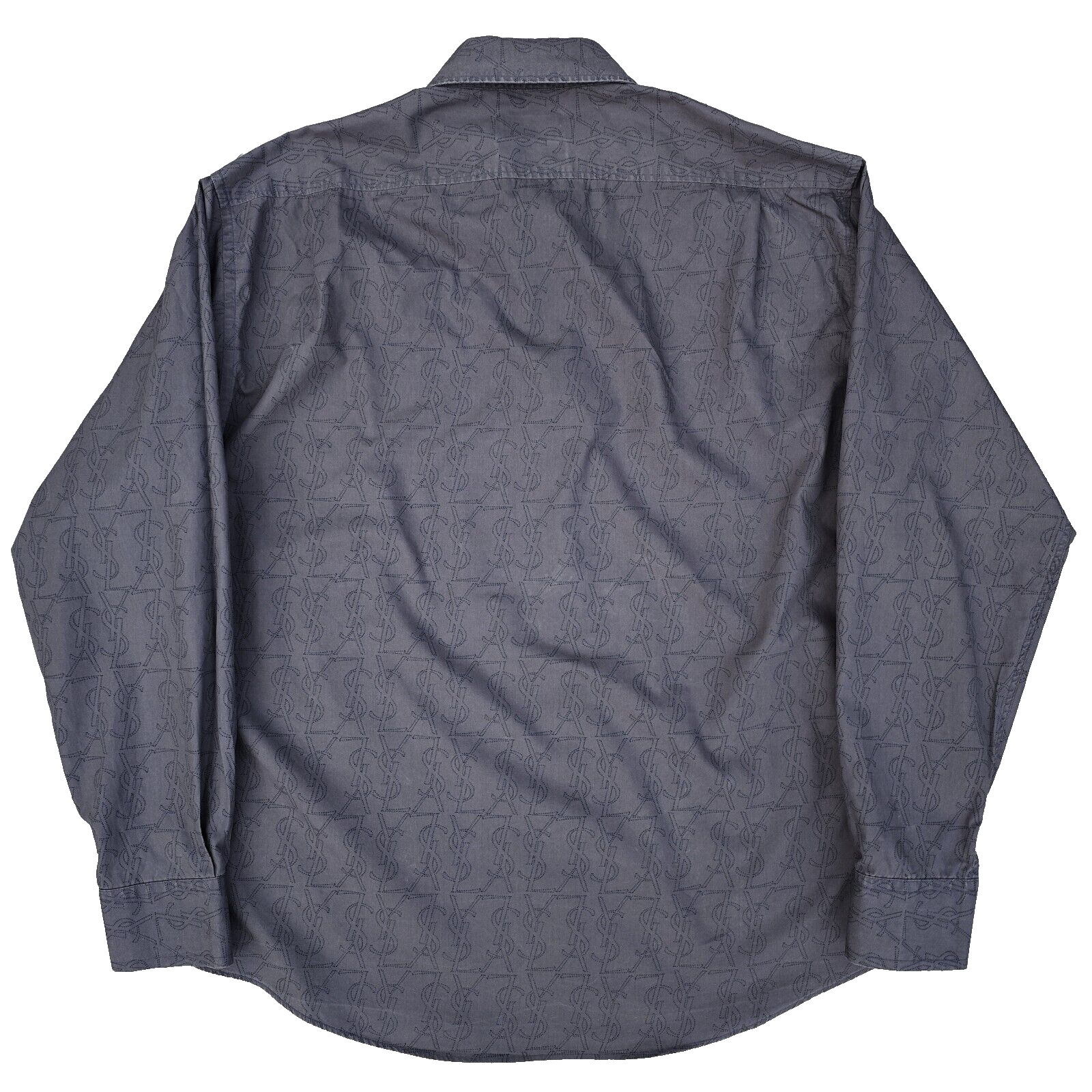 Camicia uomo grigia Yves Saint Laurent YSL L con stampa monogramma Y2K