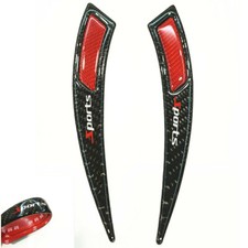 2Pcs Sports Carbon Fiber Car Fender Flare Wheel Arch Eyebrow Strips Trim Guard