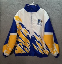Vintage Hartwell Jacket Adult XL White Blue Yellow Splash Sports USA Made 1990s