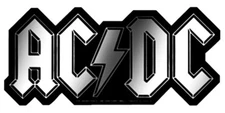 ACDC Chrome and Black Logo Sticker Decal Hippie Biker Rock n Roll