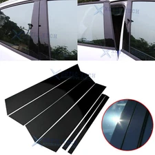 6Pcs Black Pillar Posts Door Cover Trims For BMW 528i 530i 535i 550i 2011-2017