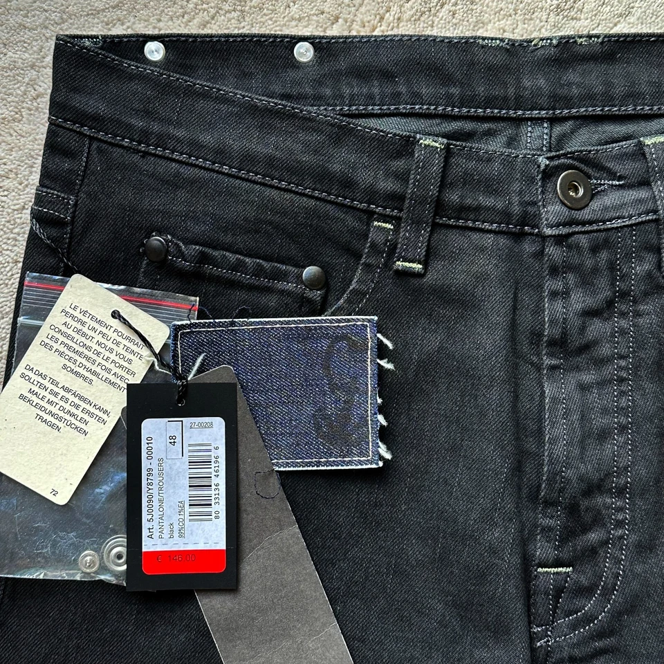 NUEVO CON ETIQUETAS Auténticos JEANS DE ALGODÓN ELÁSTICO AJUSTADOS NEGROS PATRIZIA PEPE Talla 48 EUR | 32 EE. UU. Foto 4 de 4