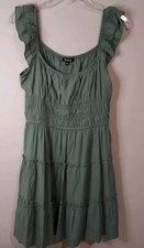 NWT Trixxi Summer Ruffle Tank Dress Women Junior Olive Green Size L  MSRP $59