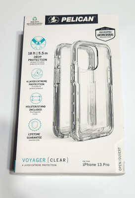 BRAND NEW Clear Pelican Voyager Hardshell Case for iPhone 13 Pro in Retail Pkg