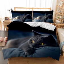 Image of 3D Cat Animals Duvet Cover Bedding Set Quilt Cover Single Double King Pillowcase