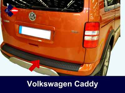 Fits Volkswagen Caddy VW (2010-14) NEW Black Rear Bumper Protector Scratch Guard