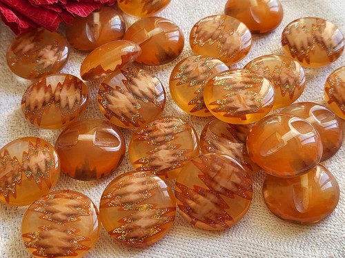 Lot De 6 Gros Boutons Vintage Marron - Inclusion Pied 2,7 Cm | Référence 701