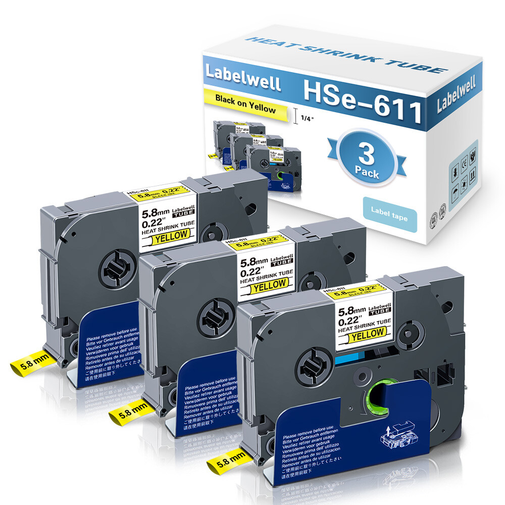 Brother Heat Shrink Label Tape - Compatible With HSe-221, HSe-231 Printers