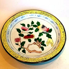 Venus Fly Trap Mid Century Modern Enamel Copper Art Plate Trinket Dish Floral 5"