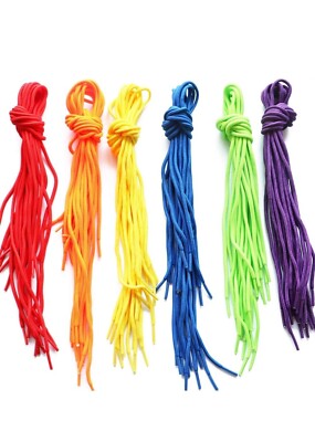  60 Stück Perlenschnur Polyester bunt Schnürsenkel Kinder elastische Schnürsenkel Basteln