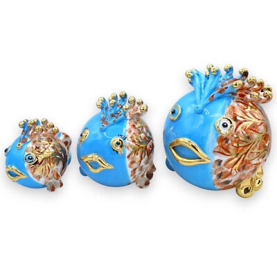 Fisch Ball Ab Stütze, Keramik Caltagirone, 3 Options Größe (1pz) Langlauf Turc