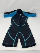 Seaskin Kids Wetsuit size 2 , 2mm Shorty Diving Suits Neoprene black/teal sale