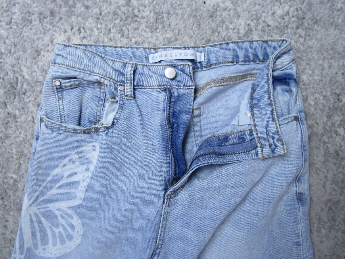 Tinseltown Jeans Womens Blue Denim Pants Light Wash Baggy