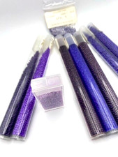 Size 11/0 PURPLES Seed Beads in clear tubes and box appx 170g