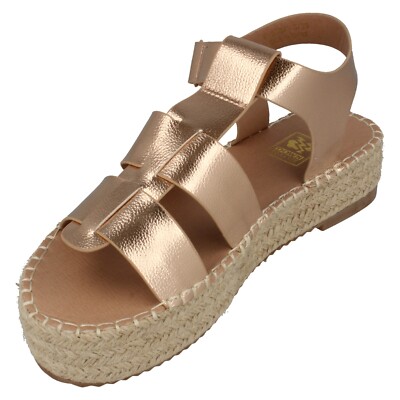 Ladies Down to Earth Gladiator Platform Espadrille with Ankle Strap: F12084
