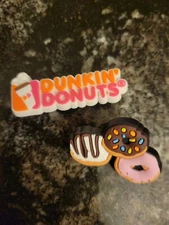 DUNKIN DONUTS DD logo Jibbitz Shoe Charms, includes two 