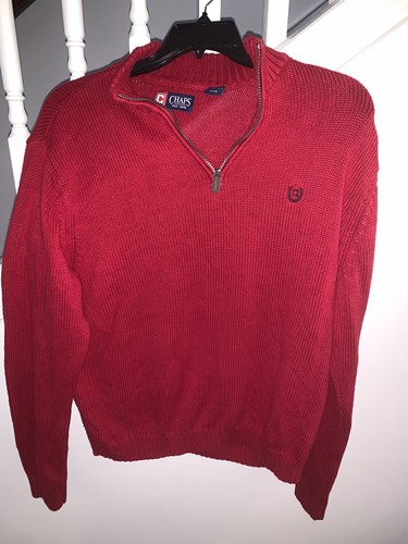 Men's Chaps Red Quarter Zip Pullover 