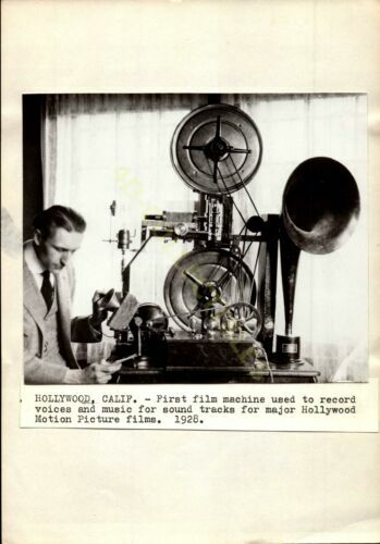 First Film Machine Vintage Press Photograph Historical First Film Machine Record Voices ...